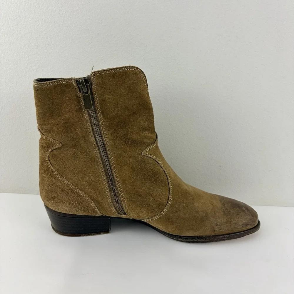 Garnet Hill Brown Suede Ankle Boots Women's‎ EU 36 Leather Sole Italy